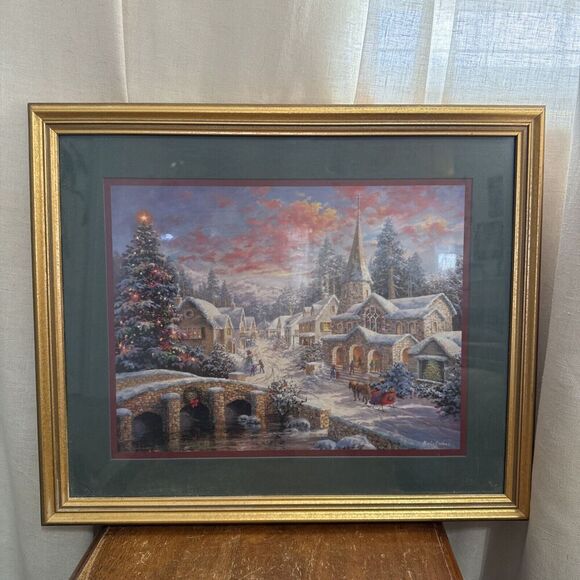 Other - Heaven On Earth Nicky Boehme Framed Christmas Print Home Interiors 19” x 16” VTG